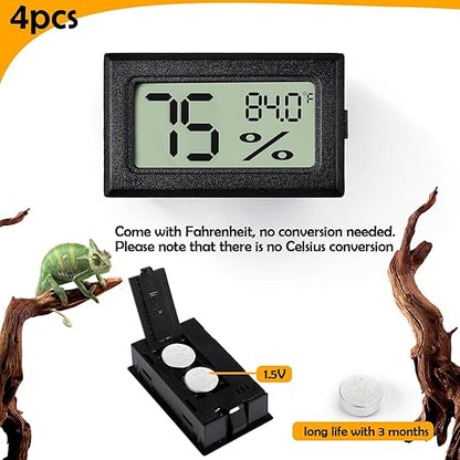 4 PCS Rectangle Reptile Thermometer and Humidity Gauge - Image 5