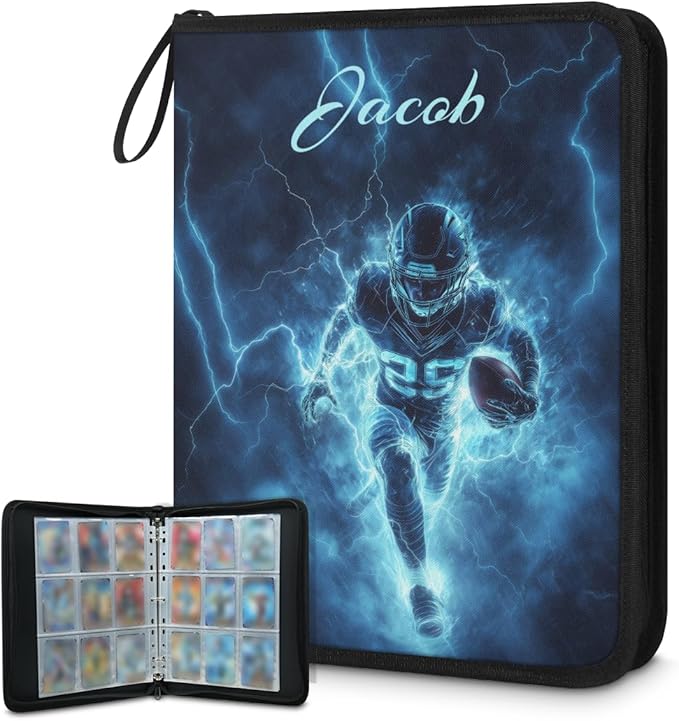 Custom Name 9 Pockets Football Card Binder, Personalized Rugby Trading Card by Joyousleap