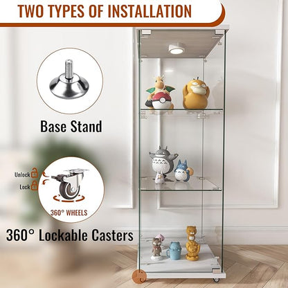 Yoluckea 3-Shelf Glass Display Cabinet - Image 5