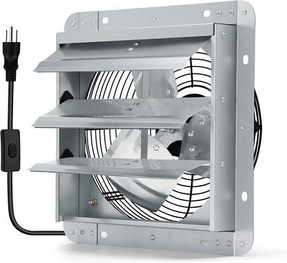 12 Inch Shutter Exhaust Fan, Wall Mount Attic Fan by Hipoilk