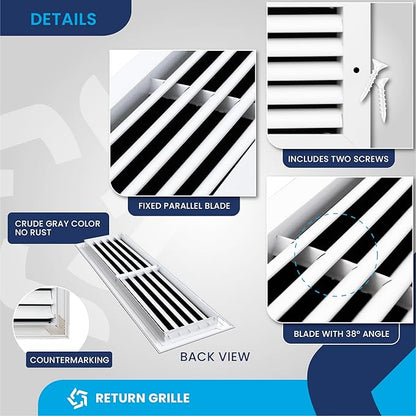 24x6 Inch Air Return Vent Cover Decorative – Premium Aluminum AC Vent Cover - Image 9