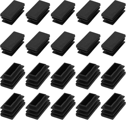METALLIXITY Rectangle End Caps 24Pcs, Plastic Rectangle Tube Inserts Threaded by METALLIXITY