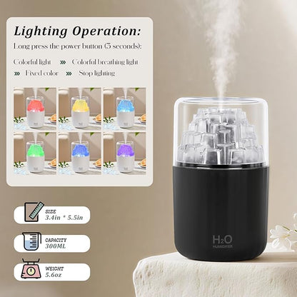 Portable Mist Humidifier with Colorful Light Auto-Off USB Desktop Personal - Image 5