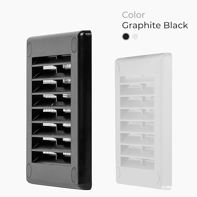 2-Pack 4" x 4" Square Air Vent Cover – Black Plastic Vent Deflector - Image 2