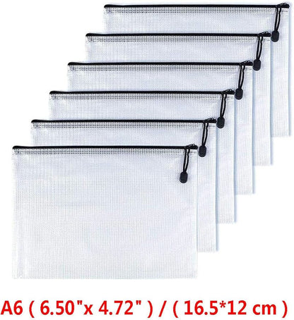 Oaimyy-A6, Mesh Zipper Pouch Document Folders Bag Plastic Zip File Folders - Image 2