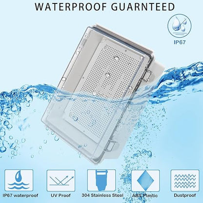 Zulkit Junction Box IP67 Waterproof Electrical Box Hinged Clear Cover Stainless - Image 2