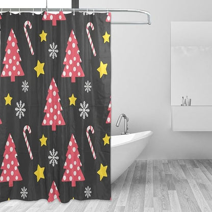 Christmas Gnome Tree Red Shower Curtain Liner 72×72 inch by Unknown