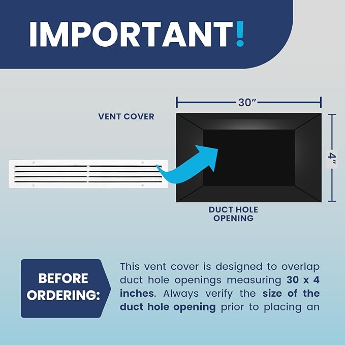 30x4 Inch Air Return Vent Cover Decorative – Premium Aluminum AC Vent Cover - Image 4