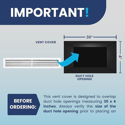 30x4 Inch Air Return Vent Cover Decorative – Premium Aluminum AC Vent Cover - Image 4