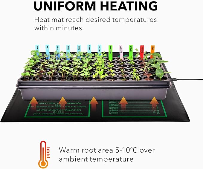 BN-LINK Seedling Heat Mat Warm Hydroponic Heating Pad Waterproof 20" x 20.75" - Image 5