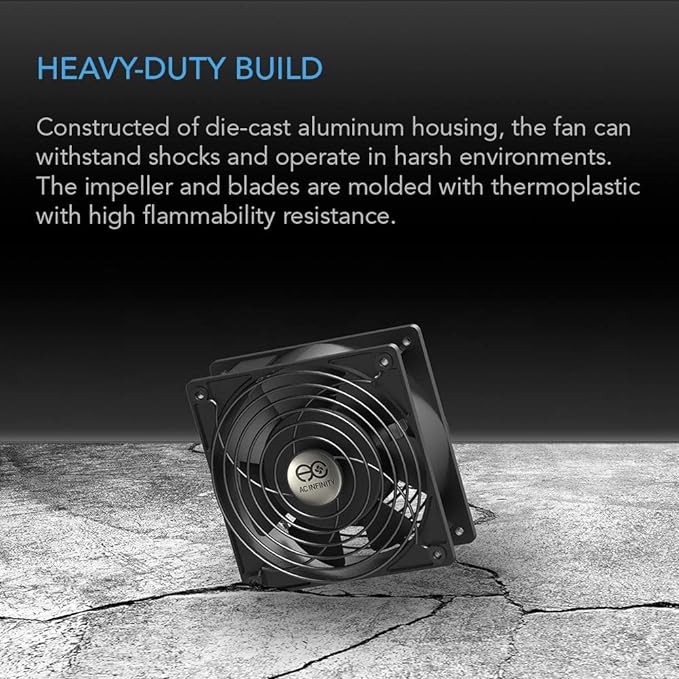 AC Infinity AXIAL 1238, Muffin Fan, 115V 120V AC 120mm x 38mm High Speed - Image 5
