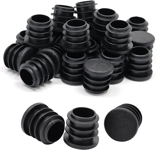 3/4" Plastic Hole Plugs Black -Round Chair Leg Caps, Flush Mount Pipe Plugs by EASYEAH