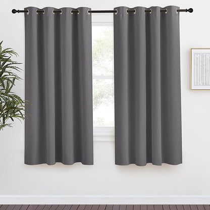 NICETOWN Grey Blackout Curtain 57 inch Long, 55 inches Width, 1 Panel, Thermal by NICETOWN