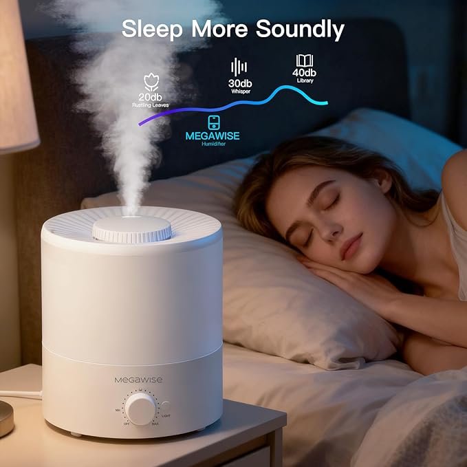 MegaWise Ultrasonic Cool Mist Humidifier | Quiet Operation, Top Fill, Auto - Image 5