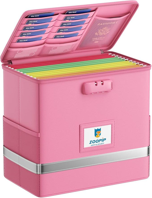 Fireproof File Box with Lock, Document Box Storage Organizer, Suitable by ZOOPIP