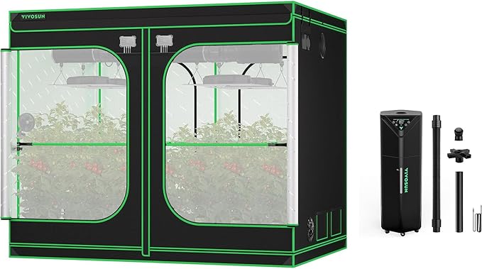 VIVOSUN P888 96"×96"×80" PRO Grow Tent and AeroStream H19 Intelligent by VIVOSUN