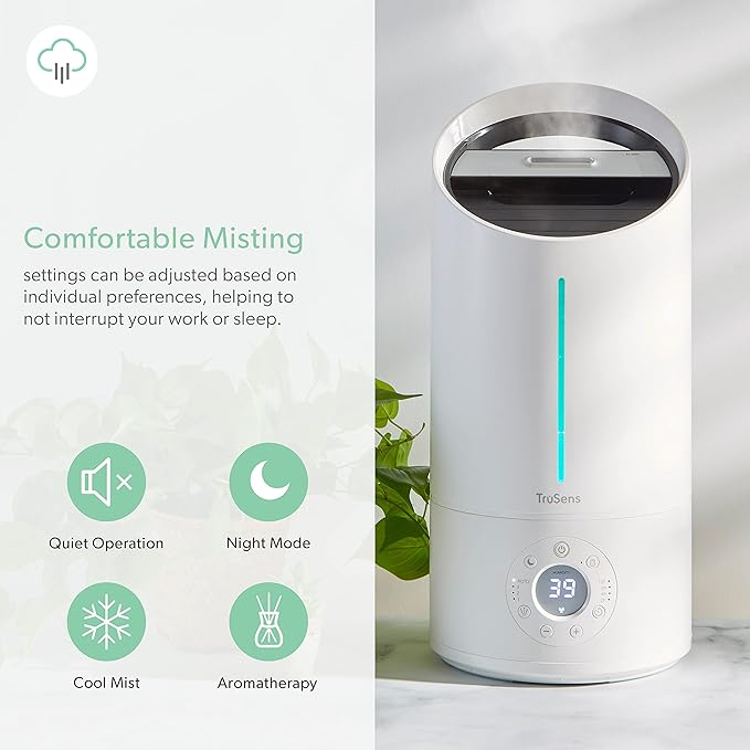 TruSens Clean Mist Ultrasonic Humidifier, Large 5L Tank, Humidity Sensor - Image 6