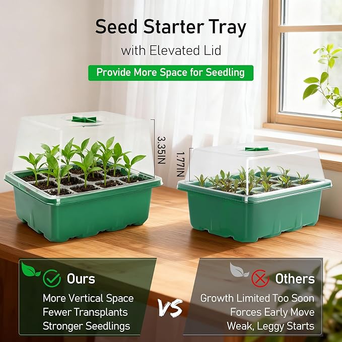 MIXC Seed Starter Tray with Elevated Lid, 120 Cells Seed Starter Kit with - Image 2