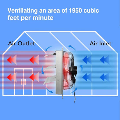 KEN BROWN 14 Inch Shutter Exhaust Fan, Gable Vent Fan, Wall Mount Ventilation - Image 6