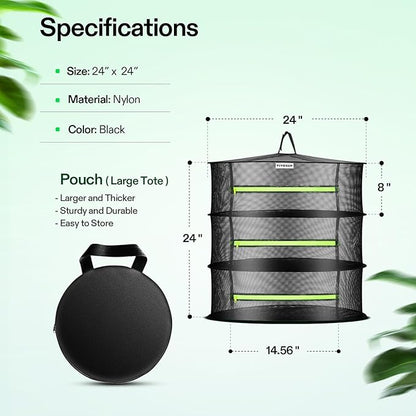 VIVOSUN 3-Layer Mesh Drying Rack Hanging Design - Image 2