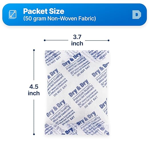 Dry & Dry 50 Gram Silica Gel Packets, Desiccants - Image 6