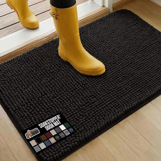 GORILLA GRIP SOAKSTOPPER Dog Door Mat, 36x24 Machine Washable Rug Absorbent by GorillaGrip