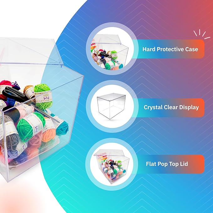 1 Clear Acrylic Box with Lid, 12.5"L x 8.5"W x 8.5"H, Made in USA, Diorama Box - Image 4