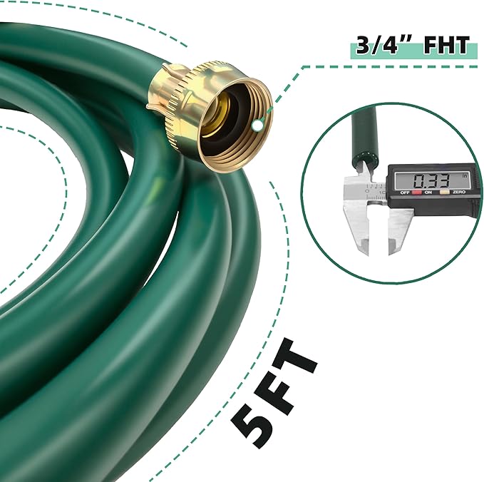 Burst-Proof Dehumidifier Drain Hose – 5 FT Green Rubber, 3/4" FHT, Heavy Duty - Image 5