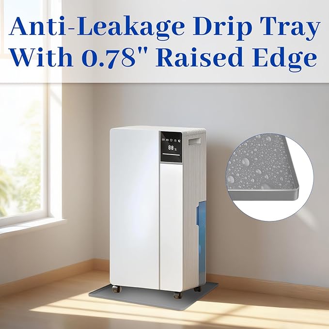 Dehumidifier Drip Mat, 23.6'' x 19.7'' x 0.78'' Humidifier Silicone Drip Mat - Image 3