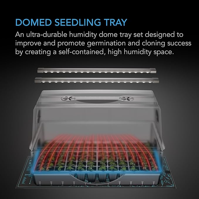 AC Infinity Heavy-Duty Large Humidity Dome 6x12 Germination Kit, Full Spectrum - Image 2