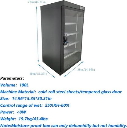 100L Full Automatic Digital Camera Dehumidify Storage 5 Layers Digital Control - Image 2