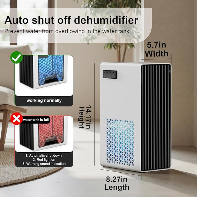 Dehumidifiers for Home, 99oz Water Tank Dehumidifier for Bedroom Basement - Image 5
