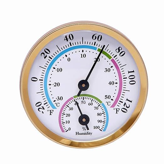 Mini Indoor Thermometer Hygrometer Analog 2 in 1 Temperature Humidity Monitor by LayscoPro