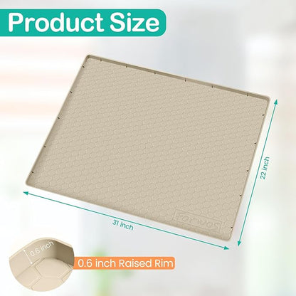 Waterproof Under Sink Mat 31" x 22", Silicone Cabinet Liner, Rubber Protector - Image 2