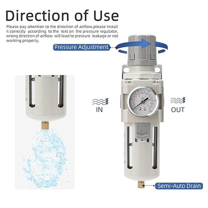 Air Compressor Water Separator Filter 1/2" NPT 150 PSI, Compressed Filter - Image 5