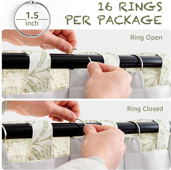 Vangao Linen Curtains with Detachable Blackout Liners Floral Curtains - Image 6