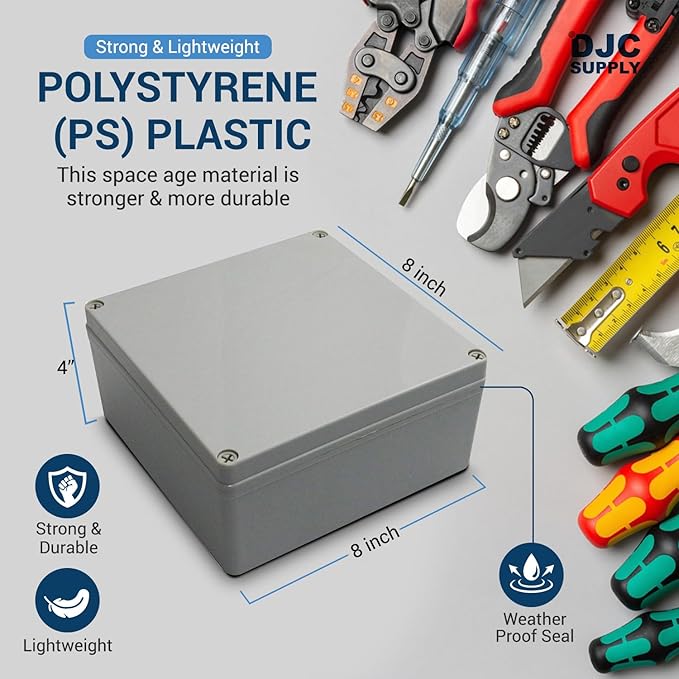 Co. 10" x 8" x4" Weather & Dust Proof PS Plastic Junction Conduit Box 4 Pack - Image 5