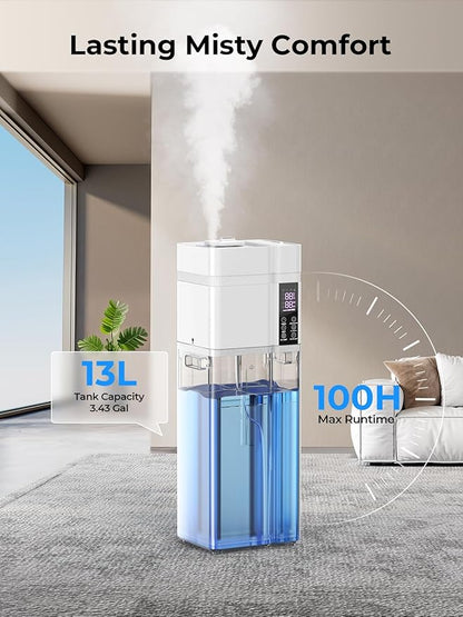13L/3.43Gal Humidifier Large Room, 800ft² Coverage, 100H Runtime, Auto Humidity - Image 3