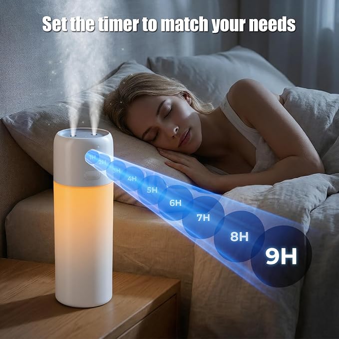 Portable Mini Humidifier, 500ml Rechargeable Dual Mist, Auto Timer & Dry-Burn - Image 5