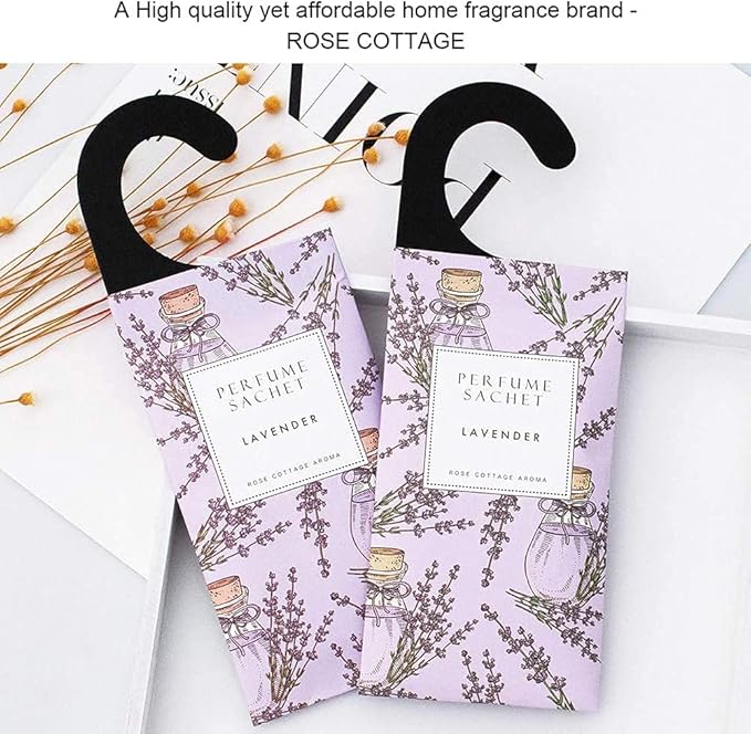 ROSE COTTAGE Large 12 Packs Lavender Hanging Closet Deodorizer Air Freshener - Image 8