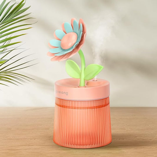 Cute Flower Mini Humidifier, 260ml Sunflower Portable Small Humidifier by Cerrota