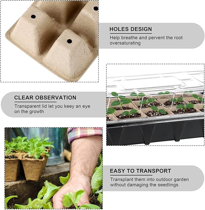 Aodaer 193 Pack Seed Starter Kit Including Seed Starter Tray Peat Pots - Image 3