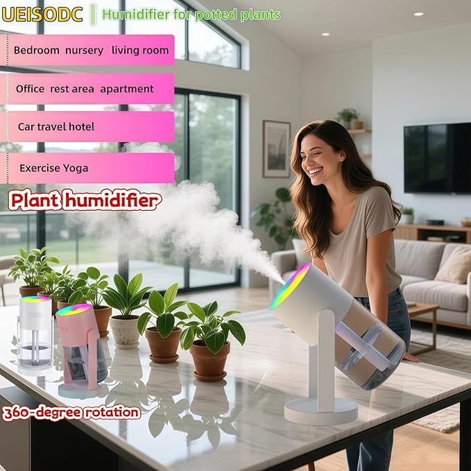 UEISODC bedroom humidifier, desktop USB humidifier, car air freshener, relieves - Image 5