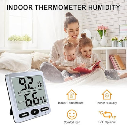 Urageuxy Hygrometer Thermometer Room Thermometer Indoor - Image 5