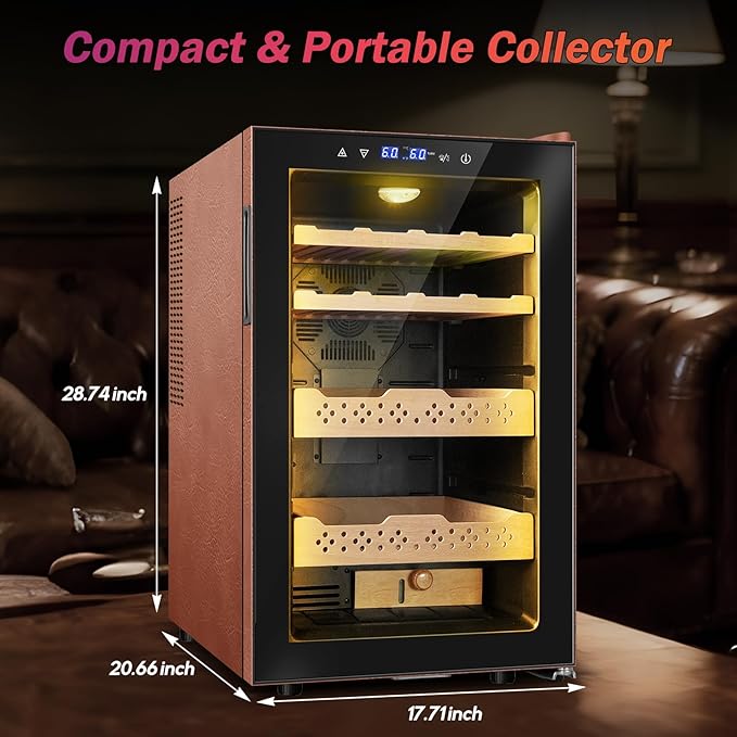 Electric Humidor with Leather-70L Cooling & Heating Humidor, Smart Touch - Image 7