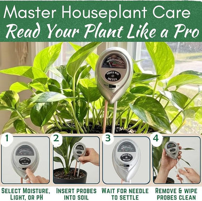 Houseplant Health Meter – 3-in-1 Tool to Prevent Overwatering, Root Rot & Leaf - Image 3