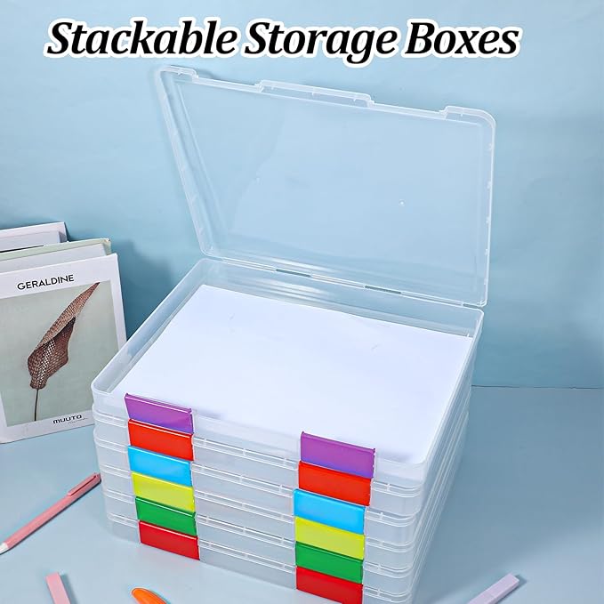 6 Pcs Clear A4 File Box Document Plastic Storage Box Paper Plastic Case Board - Image 6