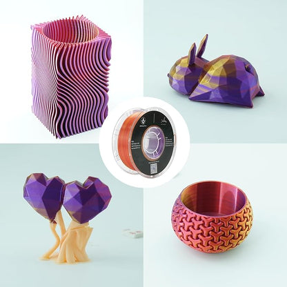 PLA 3D Printer Filament, Triple Color Silk PLA Filament, Dimensional Accuracy - Image 2