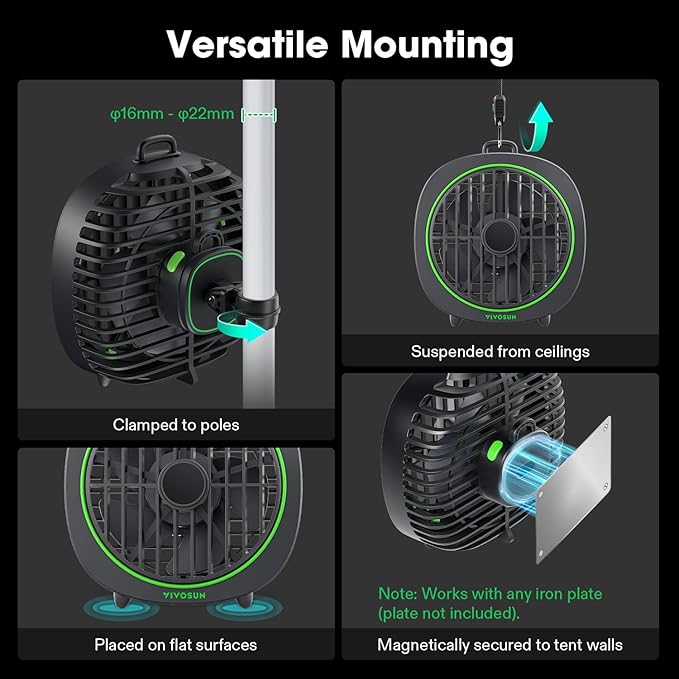 VIVOSUN AeroWave D4, 4” Grow Tent Clip Fan - Image 5