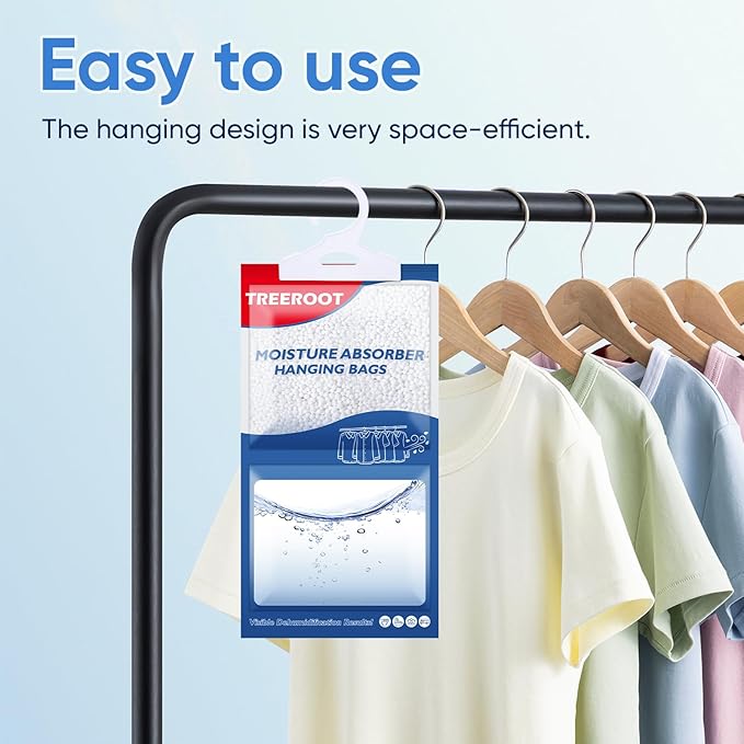 24 Pack Moisture Absorbers for Closet, 9.8OZ Hanging Closet Dehumidifier Bags - Image 7